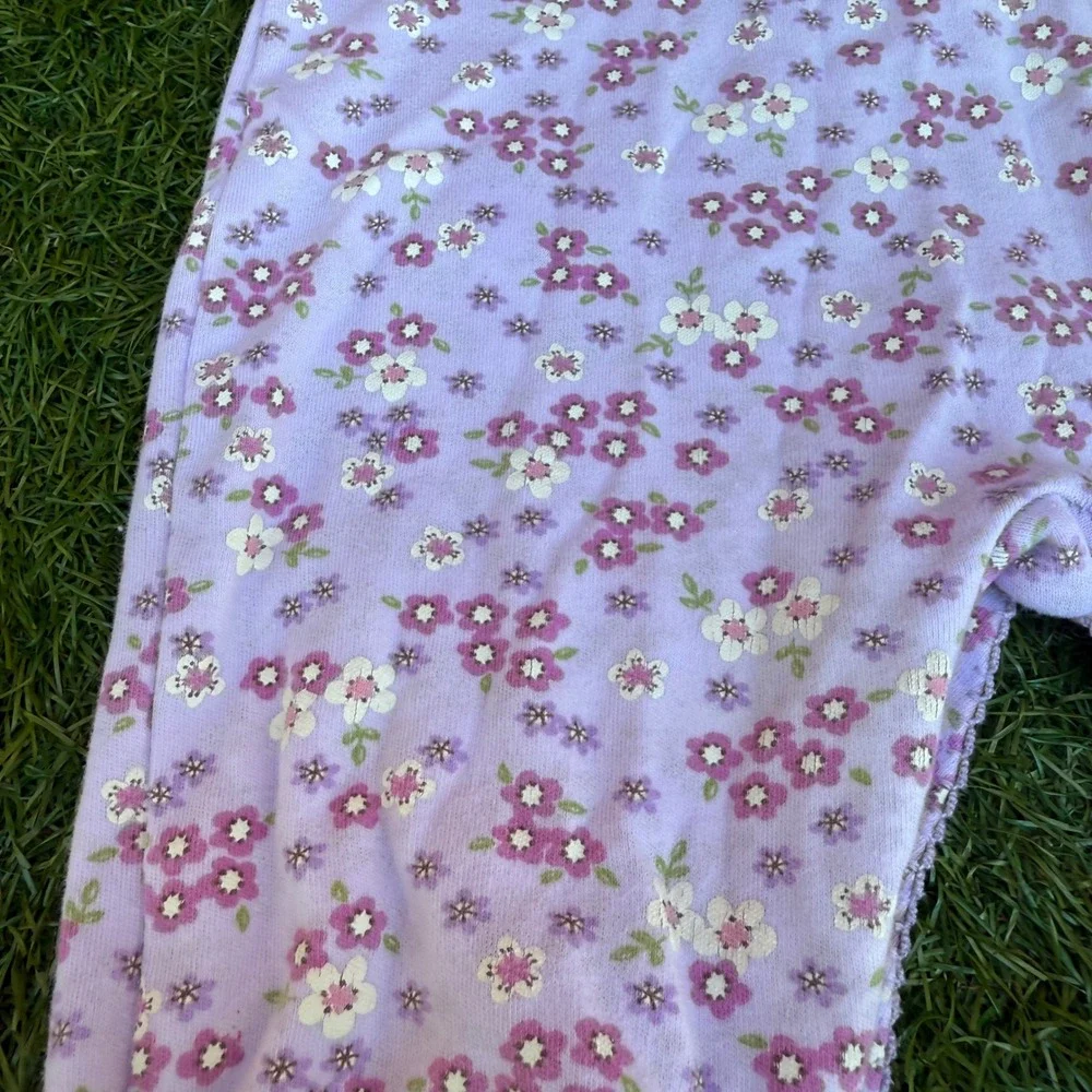 Carters Lavender Floral Footed Pajamas‎ Romper Sleepwear Infant Girls Size 6M